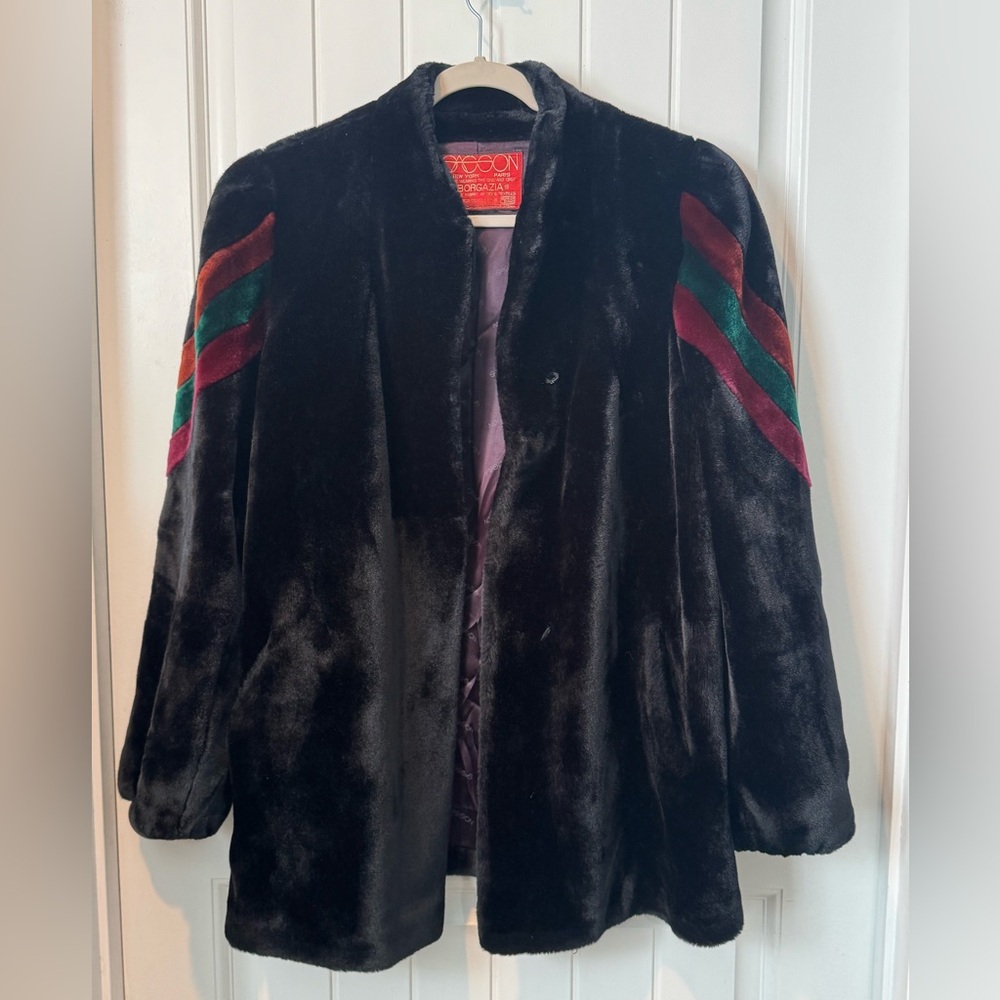 Vintage Sassoon Borgazia Faux Fur Coat Size Large